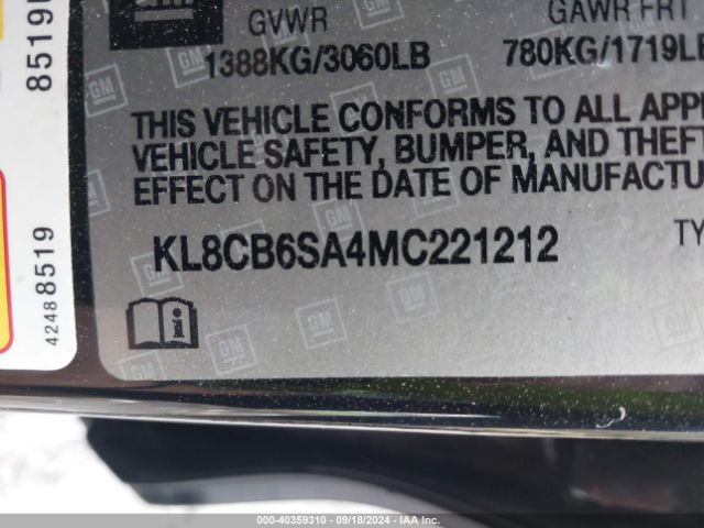KL8CB6SA4MC221212 Chevrolet Spark Fwd Ls Automatic