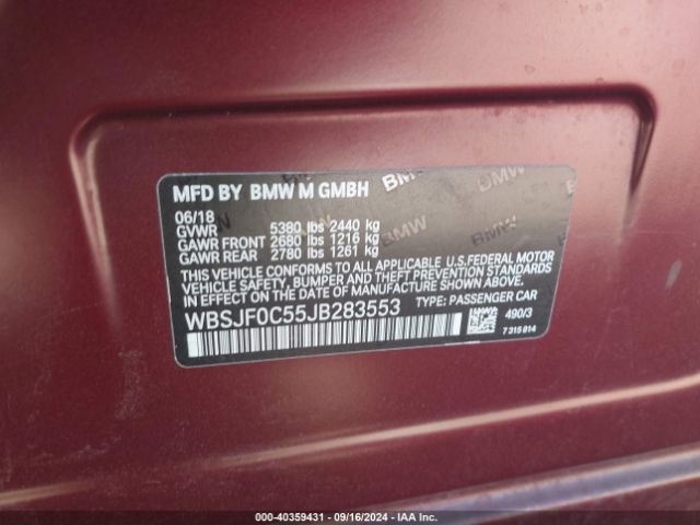 WBSJF0C55JB283553 BMW M5