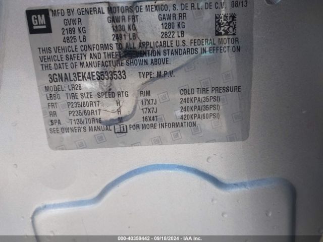3GNAL3EK4ES533533 Chevrolet Captiva Sport Lt
