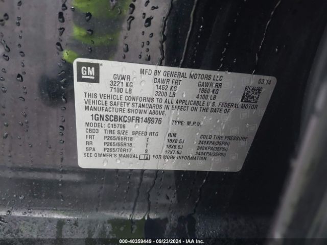 1GNSCBKC9FR146976 Chevrolet Tahoe Lt