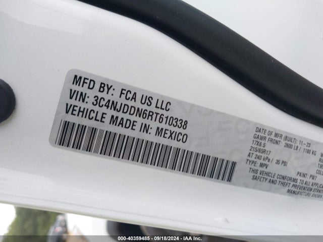 3C4NJDDN6RT610338 Jeep Compass Trailhawk 4x4