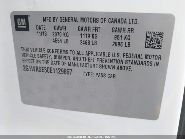 2G1WA5E30E1129867 Chevrolet Impala Limited Ls