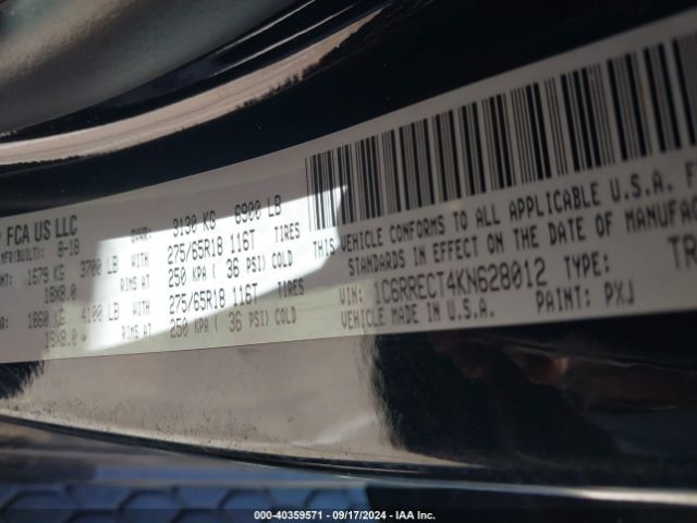 1C6RRECT4KN628012 RAM 1500 Tradesman Quad Cab 4x2 6'4 Box