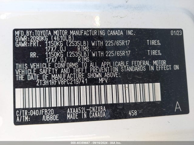 Toyota RAV4 LE 2023 2T3H1RFV8PC219741 Image 9