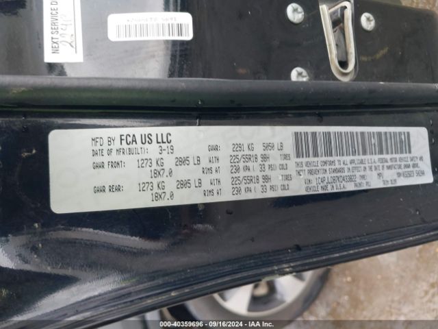 1C4PJLDB7KD433822 Jeep Cherokee Limited Fwd