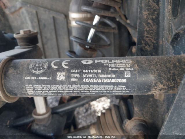 2016 POLARIS SPORTSMAN 4XASEA575GA602099 Photo 9