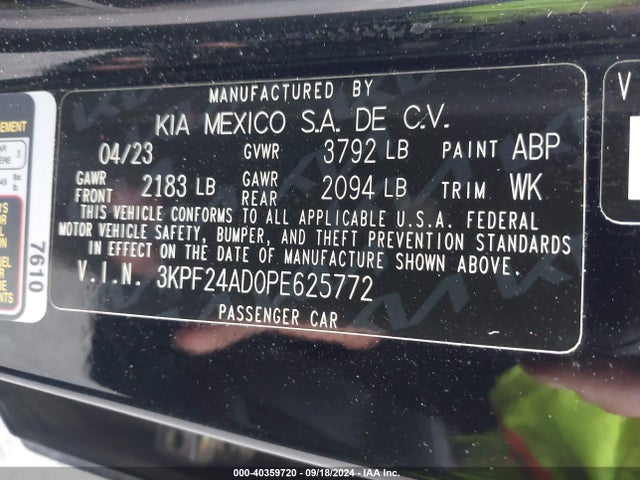 KIA Forte Lxs 2023 3KPF24AD0PE625772 Image 9