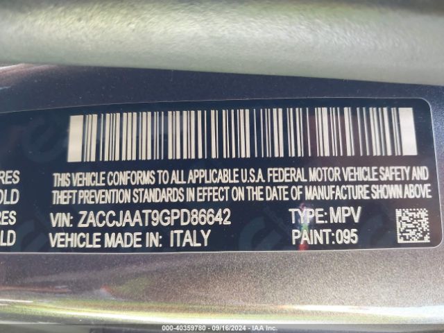 ZACCJAAT9GPD86642 Jeep Renegade Sport