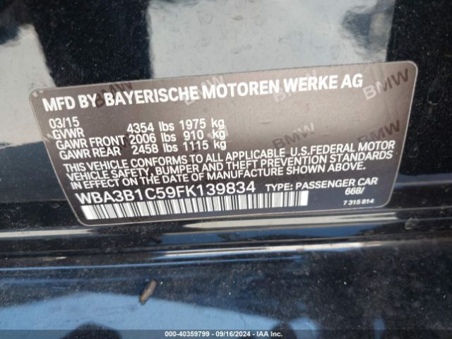 WBA3B1C59FK139834 BMW 320i