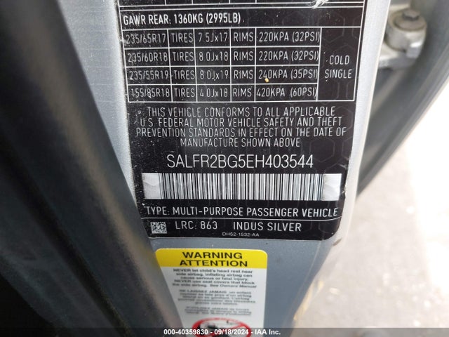 SALFR2BG5EH403544 Land Rover LR2