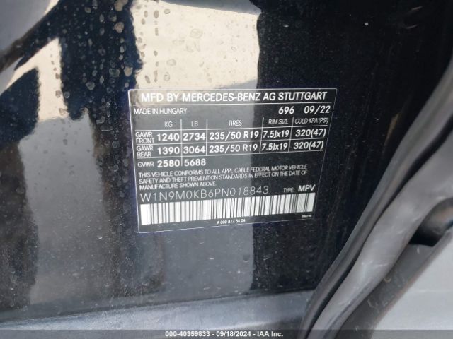 W1N9M0KB6PN018843 Mercedes-Benz Eqb 300 Suv 4matic