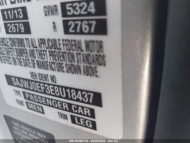 SAJWJ0EF3E8U18437 Jaguar Xf V6 Sc