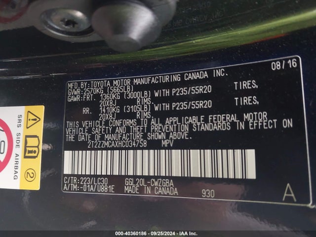 2T2ZZMCAXHC034758 Lexus Rx 350 F Sport
