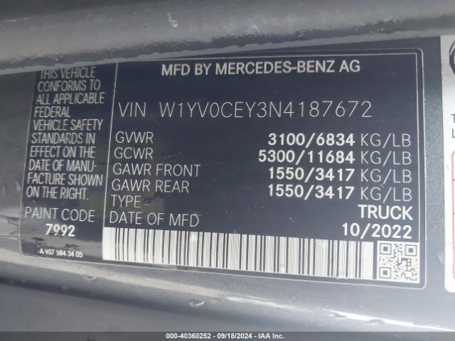 W1YV0CEY3N4187672 Mercedes-Benz Metris