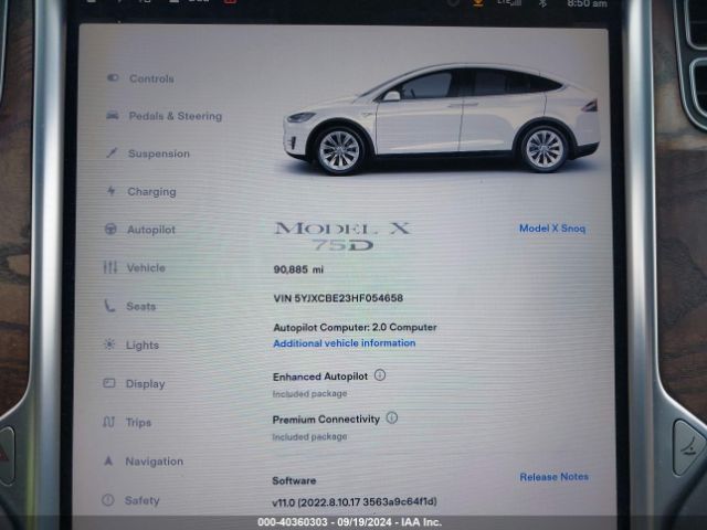 5YJXCBE23HF054658 Tesla Model X 100d/75d/90d