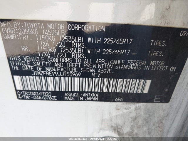 Toyota RAV4 LE 2018 JTMZFREV9JJ153969 Image 9