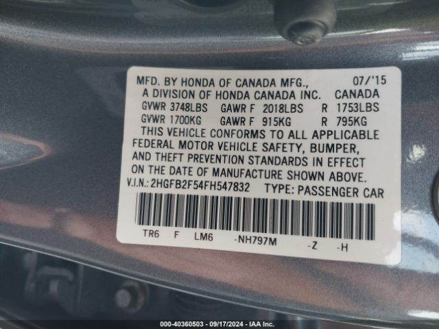 2HGFB2F54FH547832 Honda Civic Lx