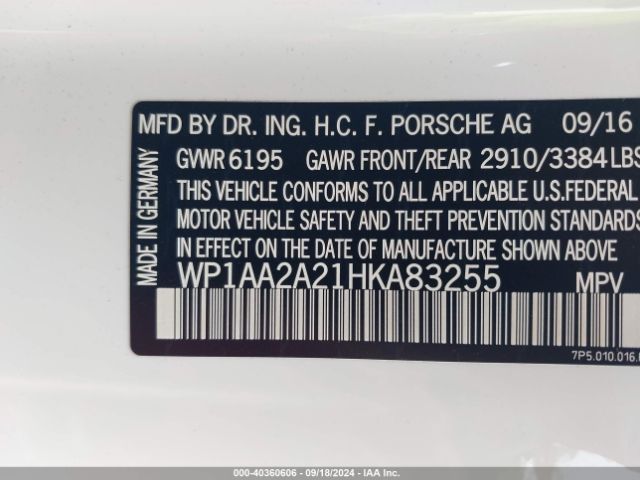 WP1AA2A21HKA83255 Porsche Cayenne Platinum Edition