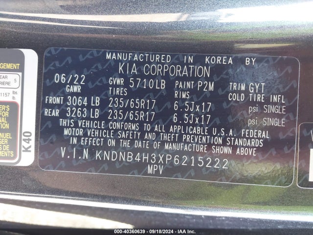 KIA Carnival Mpv Lx 2023 KNDNB4H3XP6215222 Image 9
