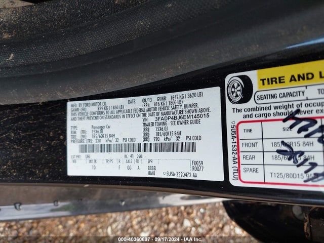 Ford FIESTA SE 2014 3FADP4BJ6EM145015 Image 9