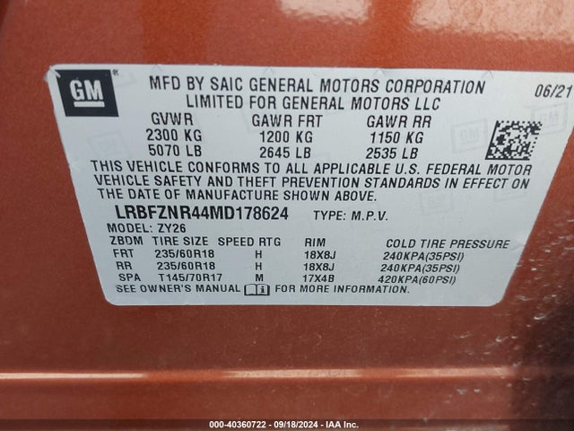 Buick Envision Fwd Essence 2021 LRBFZNR44MD178624 Image 9