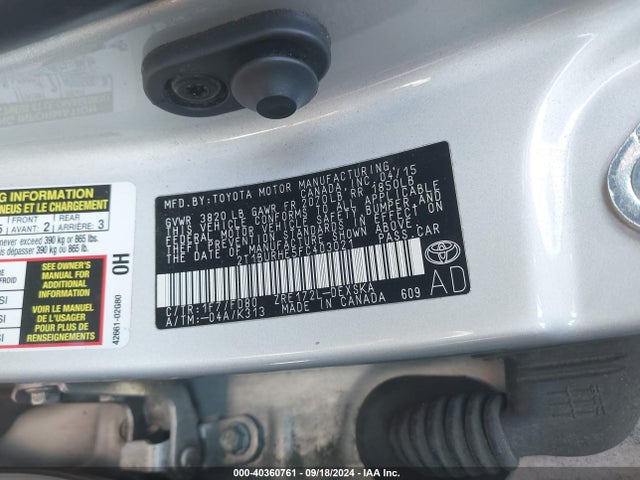Toyota Corolla S Plus 2015 2T1BURHE5FC403021 Image 9