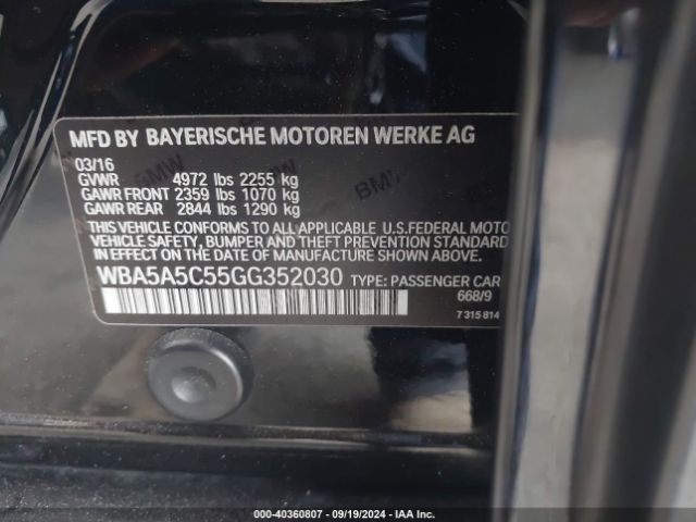 WBA5A5C55GG352030 BMW 528I