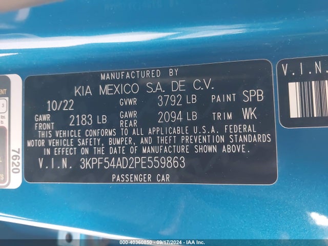 KIA Forte Gt-line 2023 3KPF54AD2PE559863 Image 9