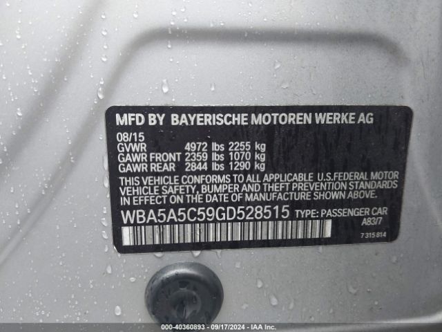 WBA5A5C59GD528515 BMW 528I