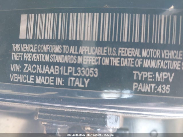 ZACNJAAB1LPL33053 Jeep Renegade Sport Fwd