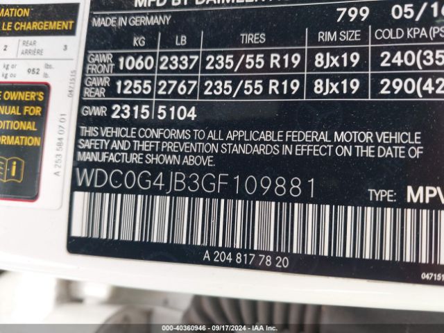 WDC0G4JB3GF109881 Mercedes-Benz GLC 300