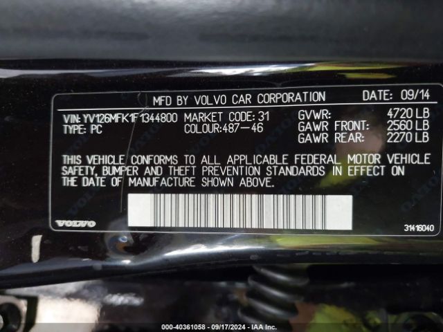 YV126MFK1F1344800 Volvo S60 T5 Premier