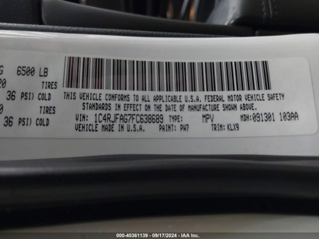 1C4RJFAG7FC638689 Jeep Grand Cherokee Altitude