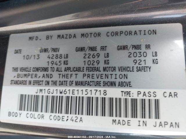 JM1GJ1W61E1151718 Mazda Mazda6 I Grand Touring