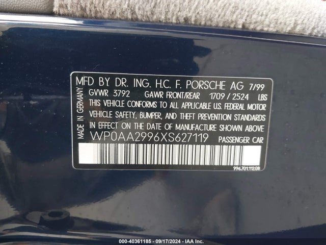1999 PORSCHE 911 WP0AA2996XS627119 Photo 8
