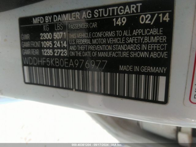 WDDHF5KB0EA976977 Mercedes-Benz E 350