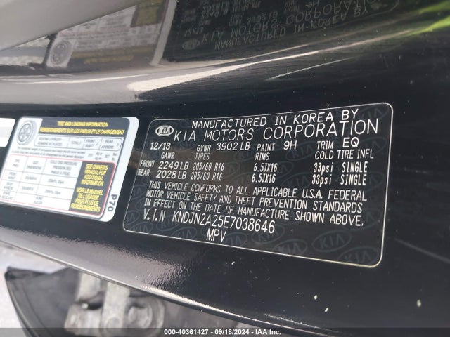 KIA Soul 2014 KNDJN2A25E7038646 Image 9