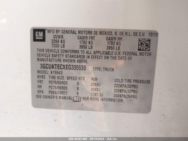 3GCUKTECXEG335530 Chevrolet Silverado 1500 High Country