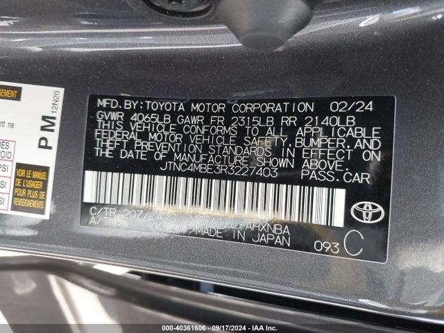 Toyota Corolla Xse 2024 JTNC4MBE3R3227403 Image 9