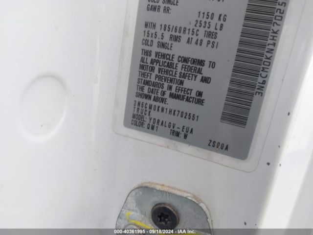 3N6CM0KN1HK702551 Nissan NV200 SV