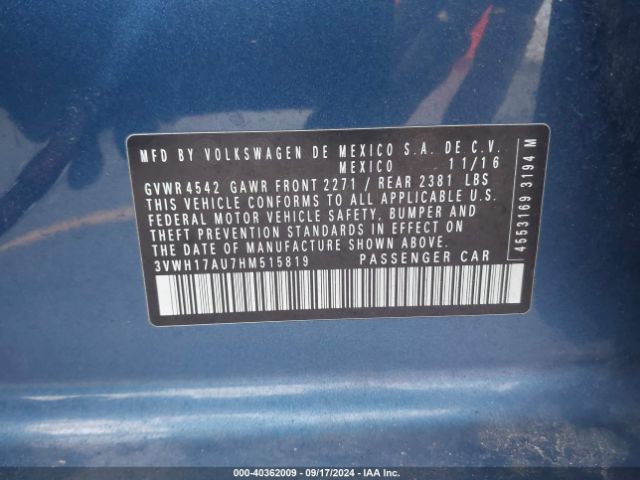 3VWH17AU7HM515819 Volkswagen Golf Alltrack Tsi S/tsi Se/tsi Sel
