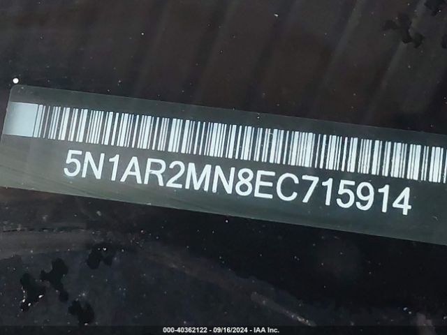 5N1AR2MN8EC715914 Nissan Pathfinder Platinum/s/sl/sv