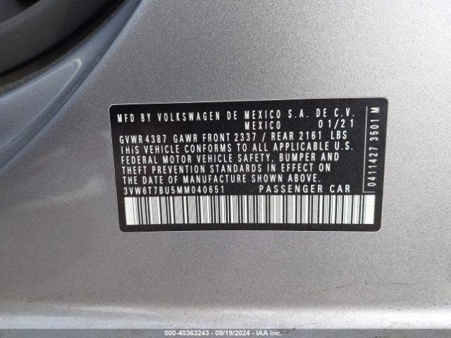 3VW6T7BU5MM040651 Volkswagen Jetta Gli 2.0t Autobahn/2.0t S