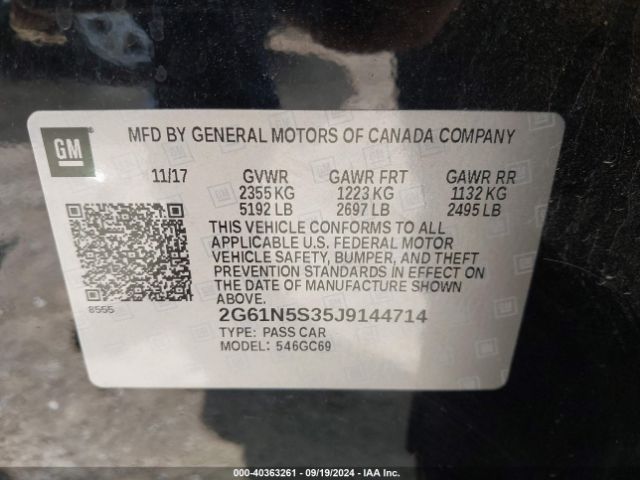 2G61N5S35J9144714 Cadillac XTS LUXURY