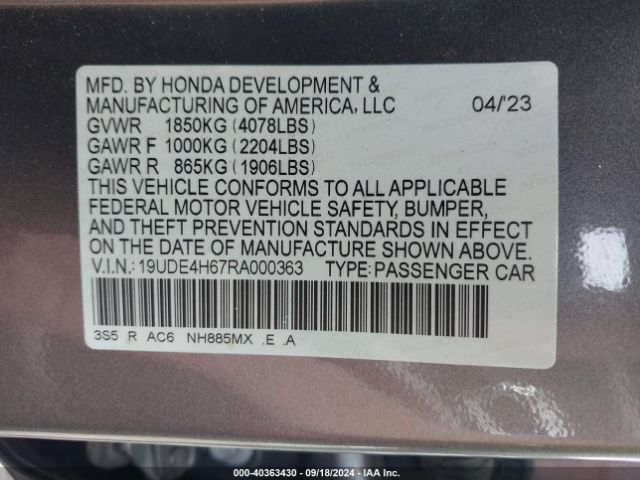 19UDE4H67RA000363 Acura Integra A-spec W/ Technology