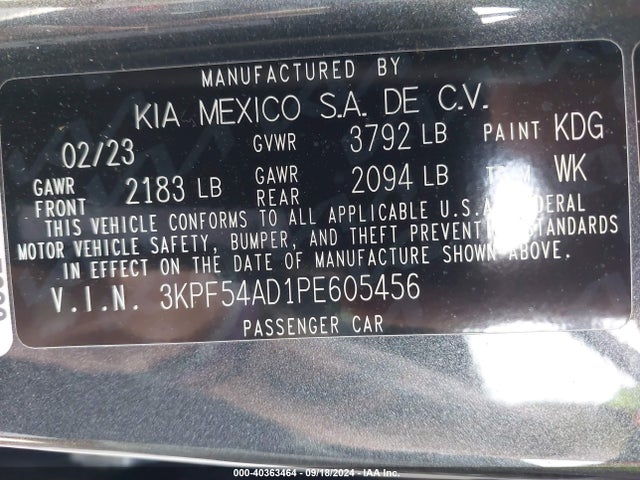 KIA Forte Gt-line 2023 3KPF54AD1PE605456 Image 9