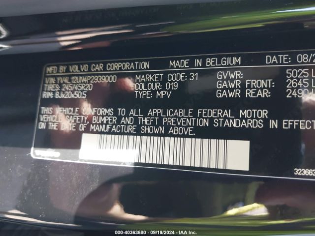 YV4L12UN4P2939000 Volvo Xc40 B5 Plus Bright Theme