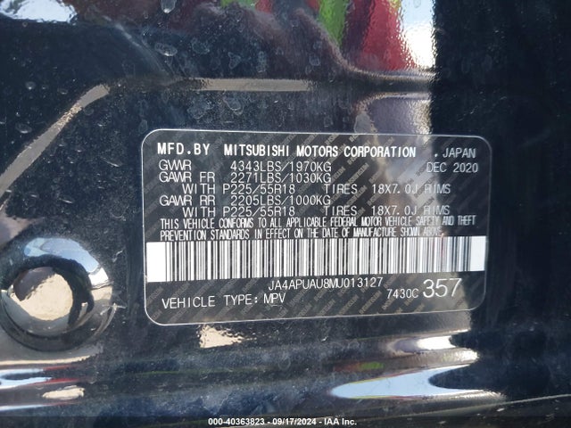 2021 MITSUBISHI OUTLANDER SPORT JA4APUAU8MU013127 Photo 8