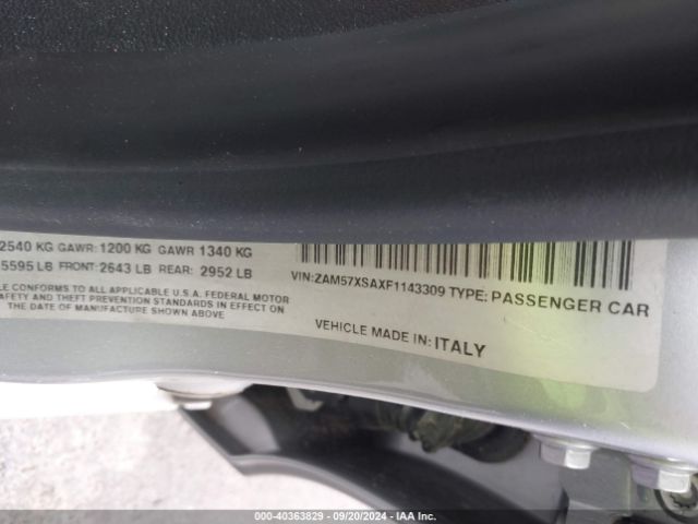 ZAM57XSAXF1143309 Maserati Ghibli