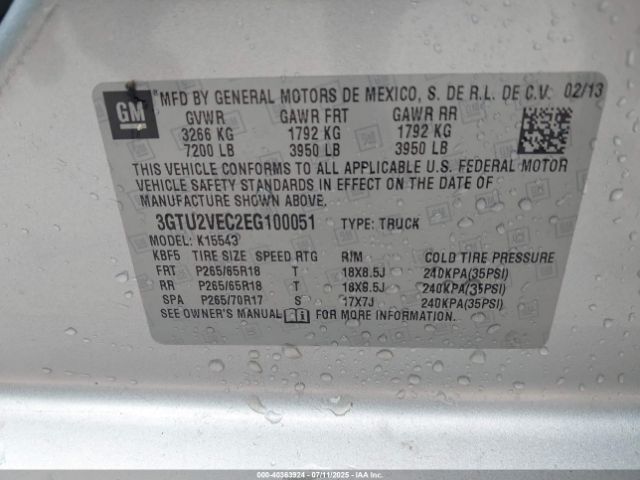 2014 GMC SIERRA 1500 3GTU2VEC2EG100051 Photo 8